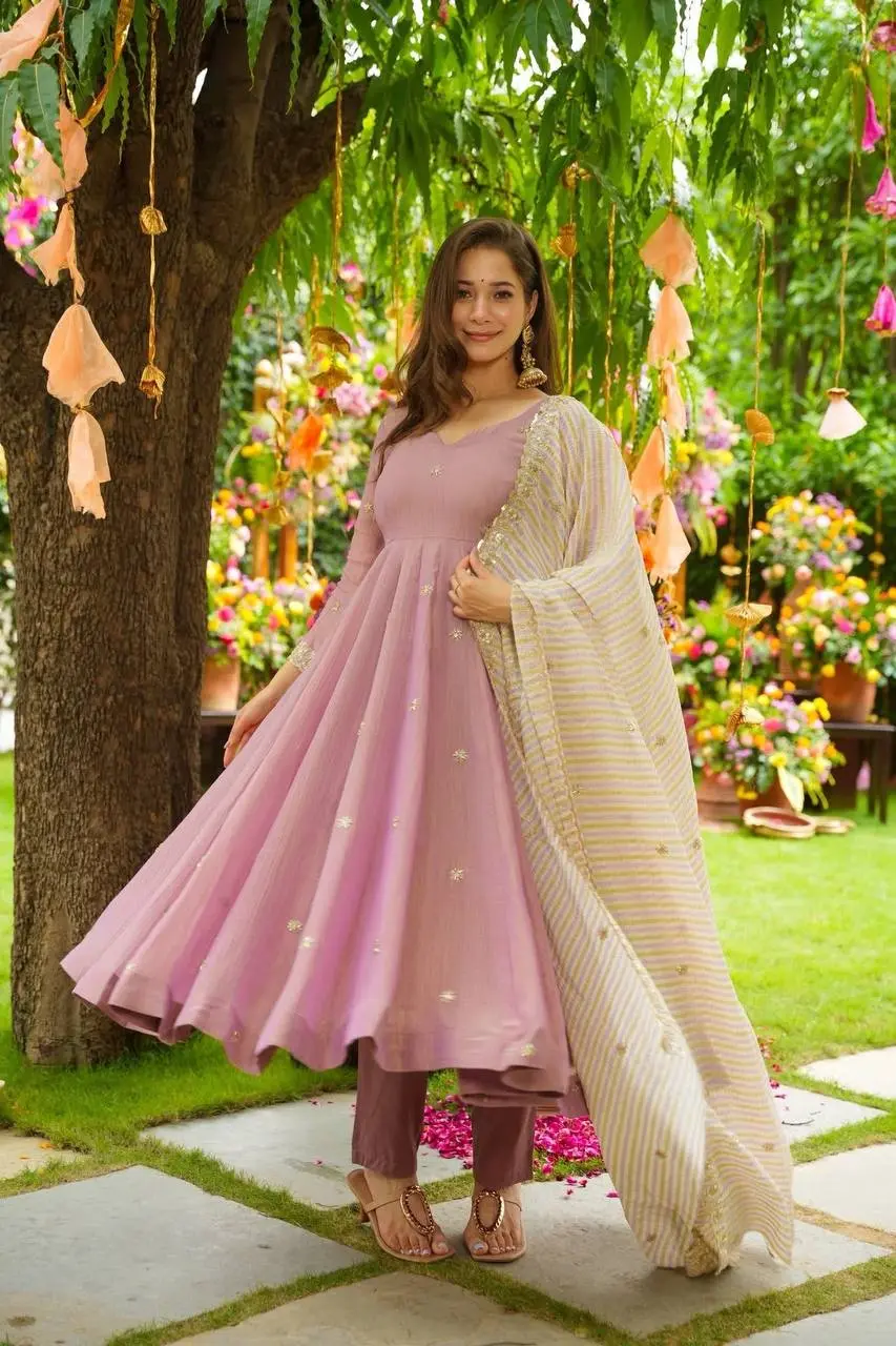 Bansi -SRK Designer Faux Georgette Gown with Dupatta - Image 3