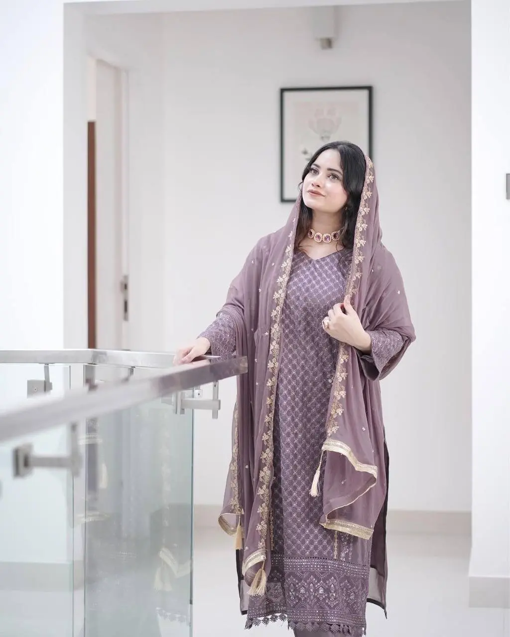 Nency-PD- Heavy Faux Georgette Top Bottom & Dupatta Set - Jaipur Blossom - Image 6