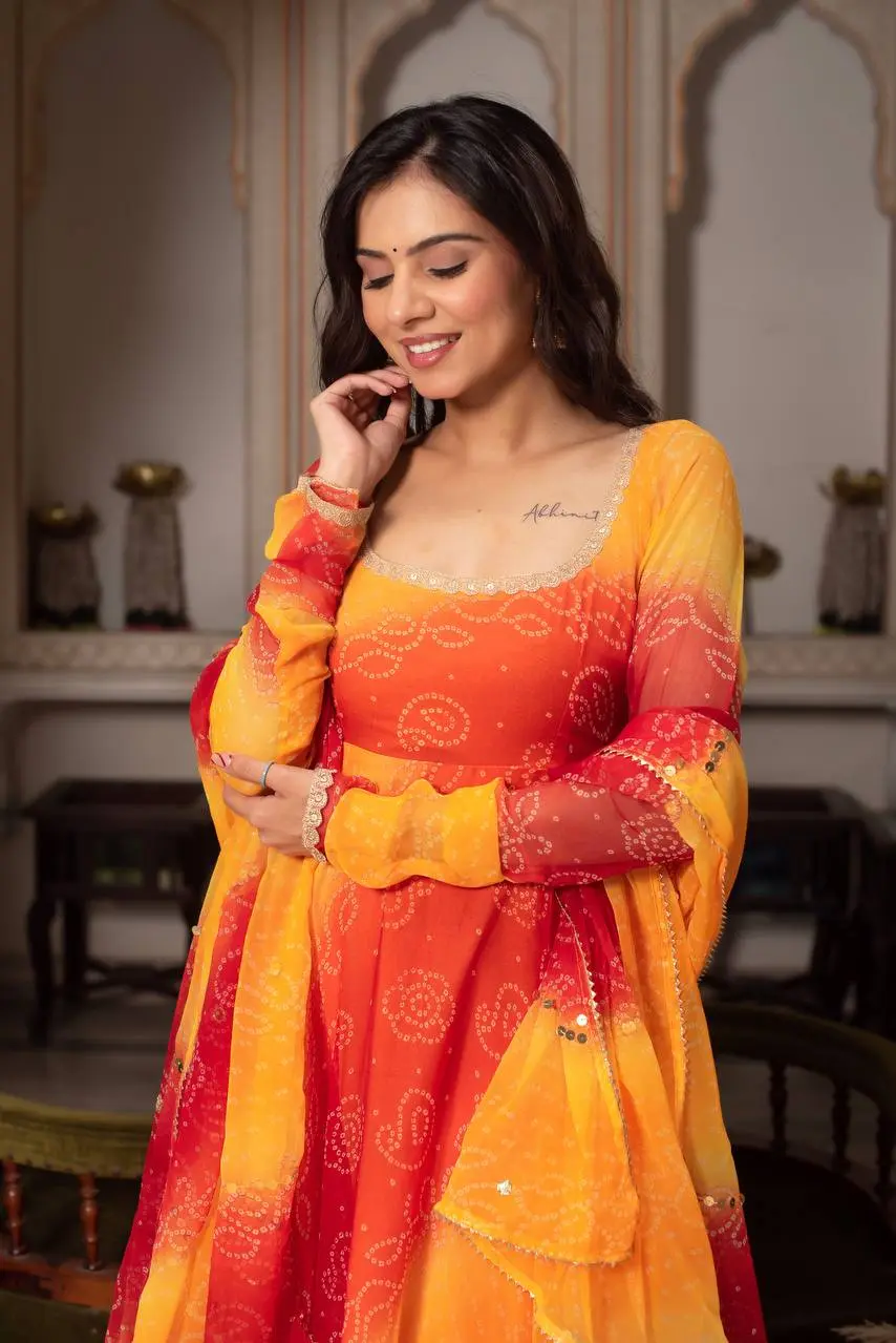 Suman-RT Faux Georgette Anarkali Set with Pant & Dupatta - Image 7