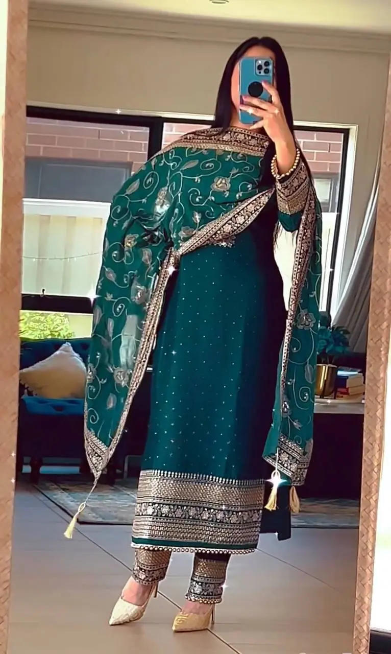 Brinda-MF - Heavy Pure Chinon Silk Top Pent set - Image 4